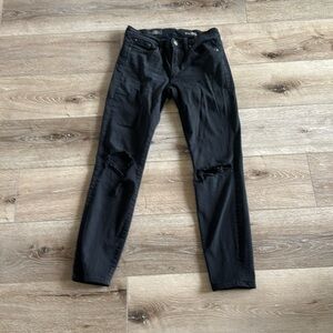 J.Crew  Distressed Toothpick Black Jeans size 26